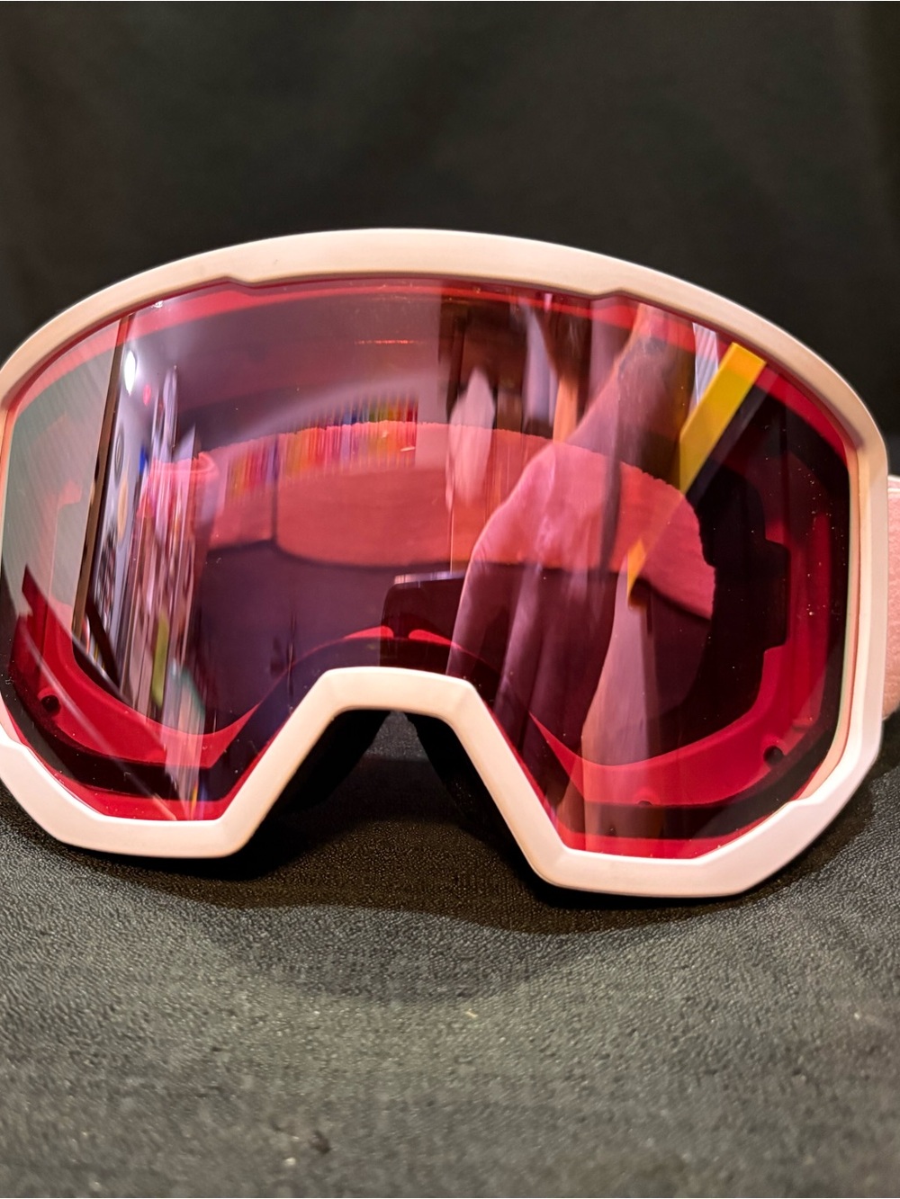 EXP VISION Ski Goggles Snowboard Men Women, One Size, white frame pink Lense